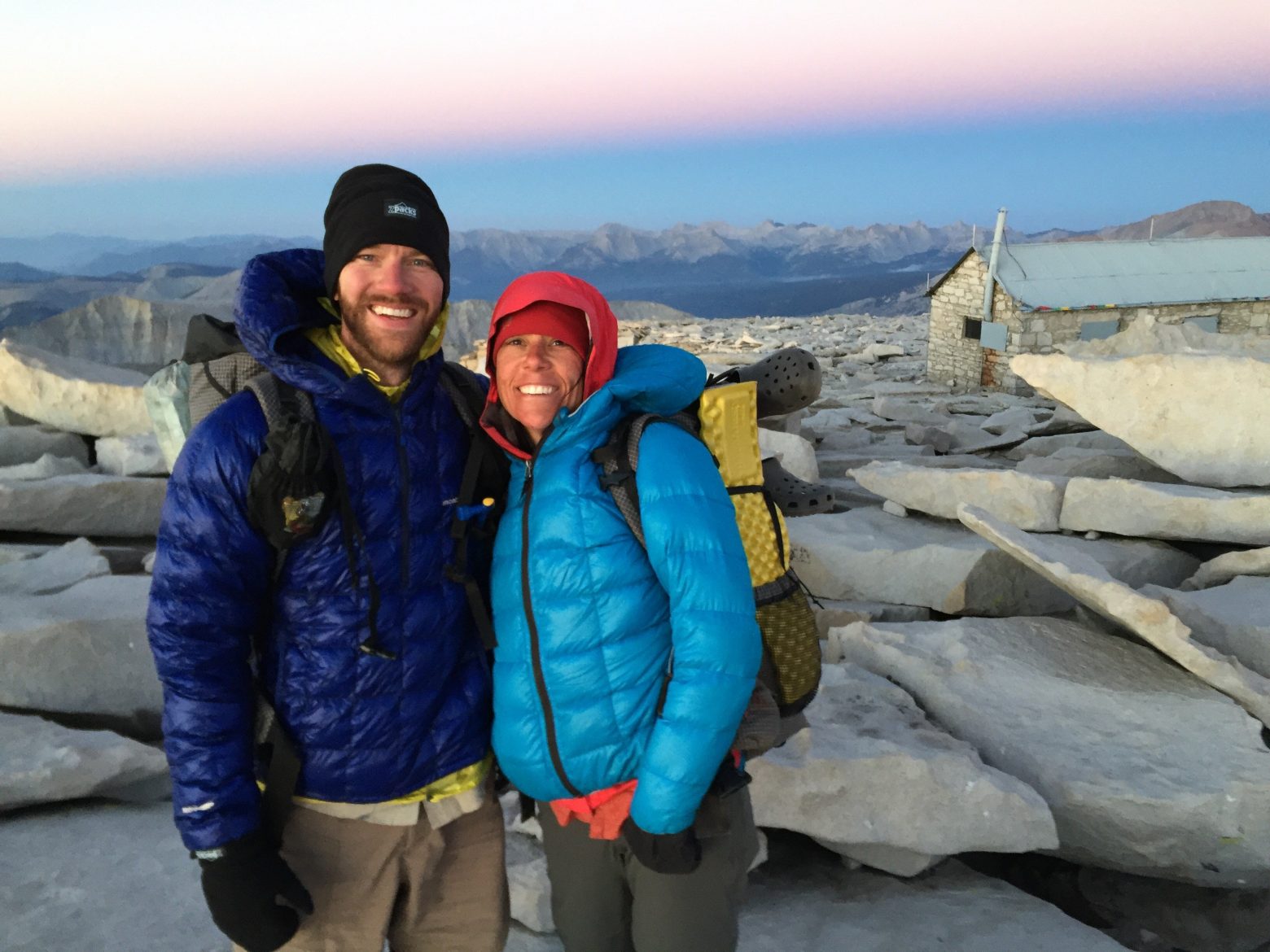 Ace and Mountain Man on the summit of Mt. Whitney