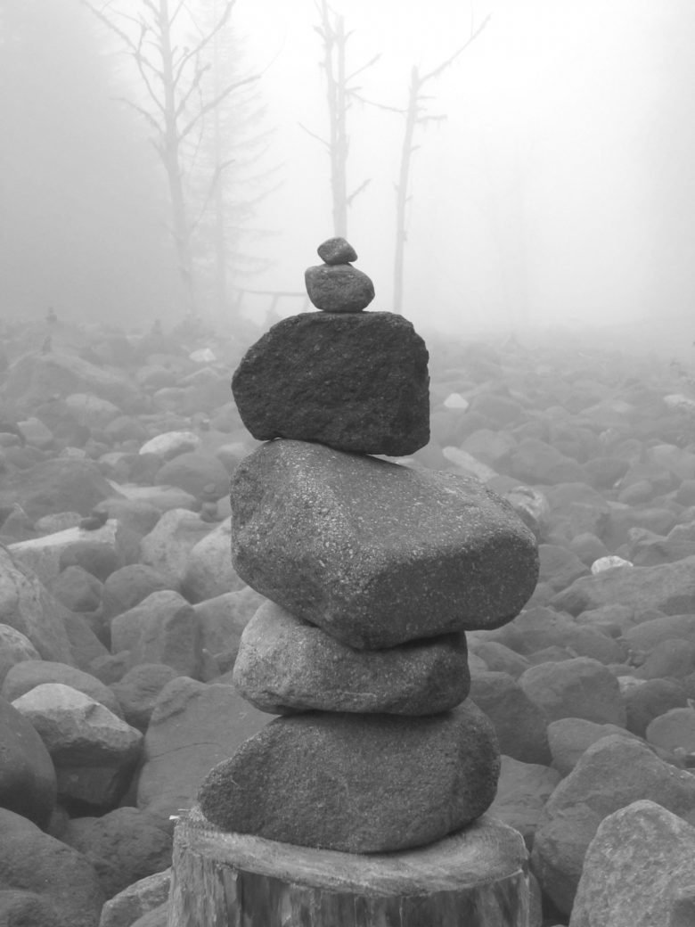 Cairn in the mist 1