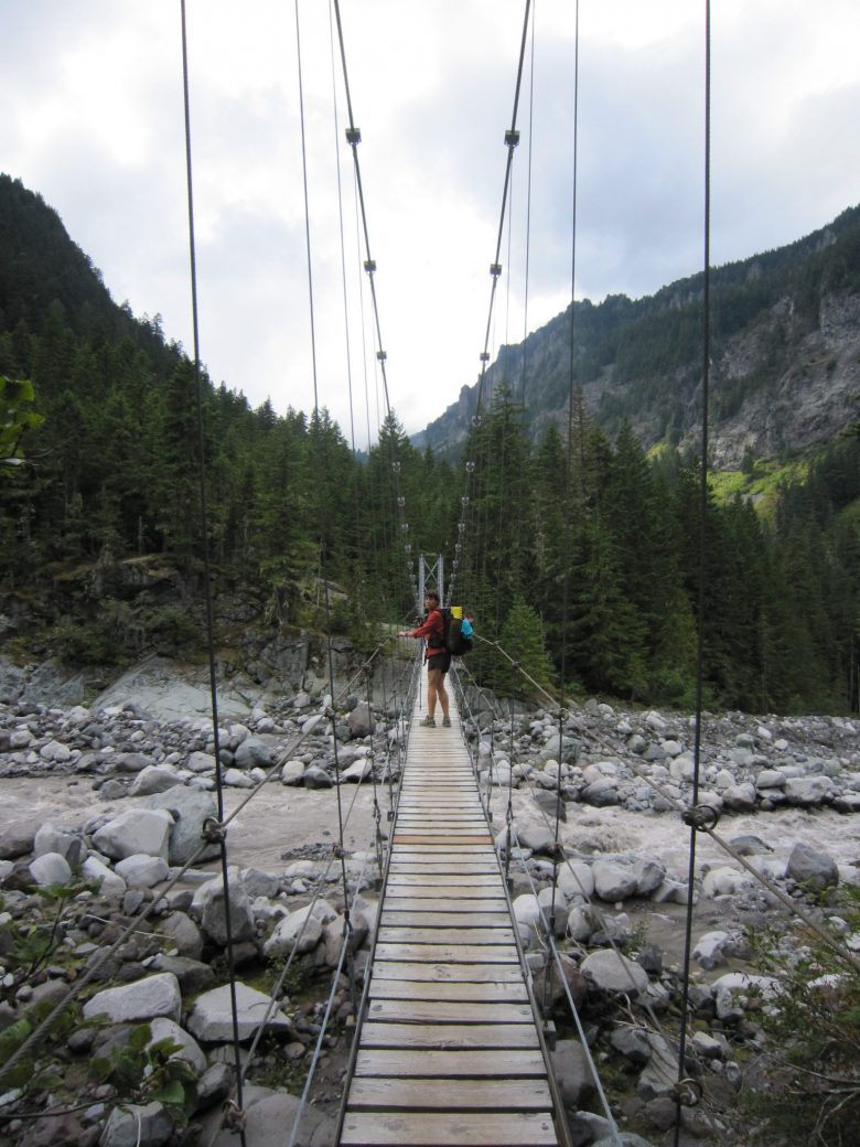 Carbon River suspension bridge