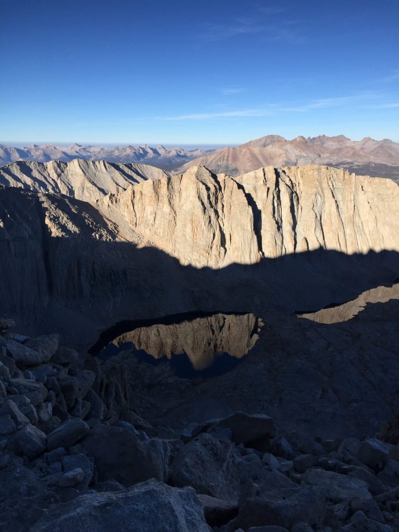 climbing down from the summit of mt whitney 1