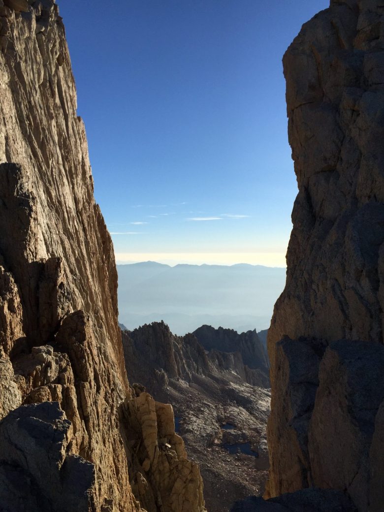 climbing down from the summit of mt whitney 5