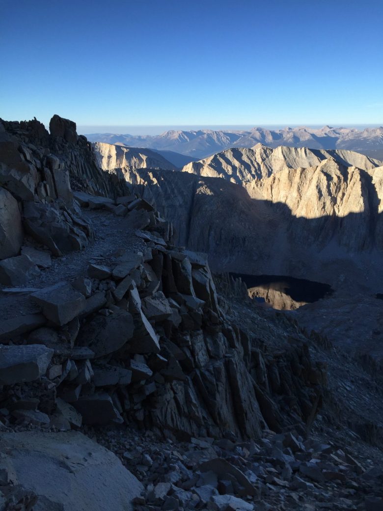 climbing down from the summit of mt whitney 8