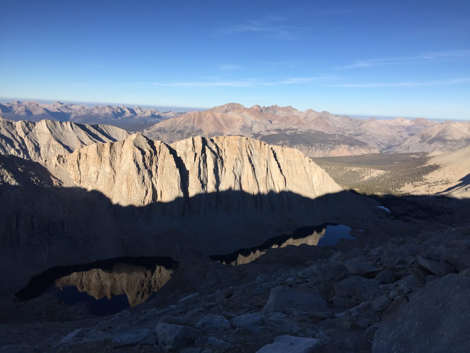 climbing down from the summit of mt whitney 9