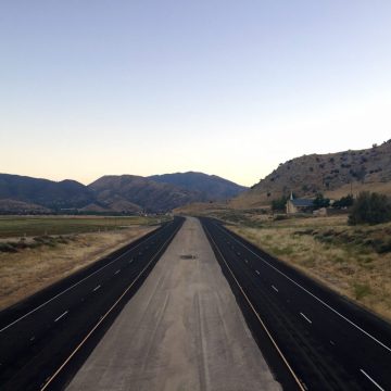 Empty highway in Lake Isabella