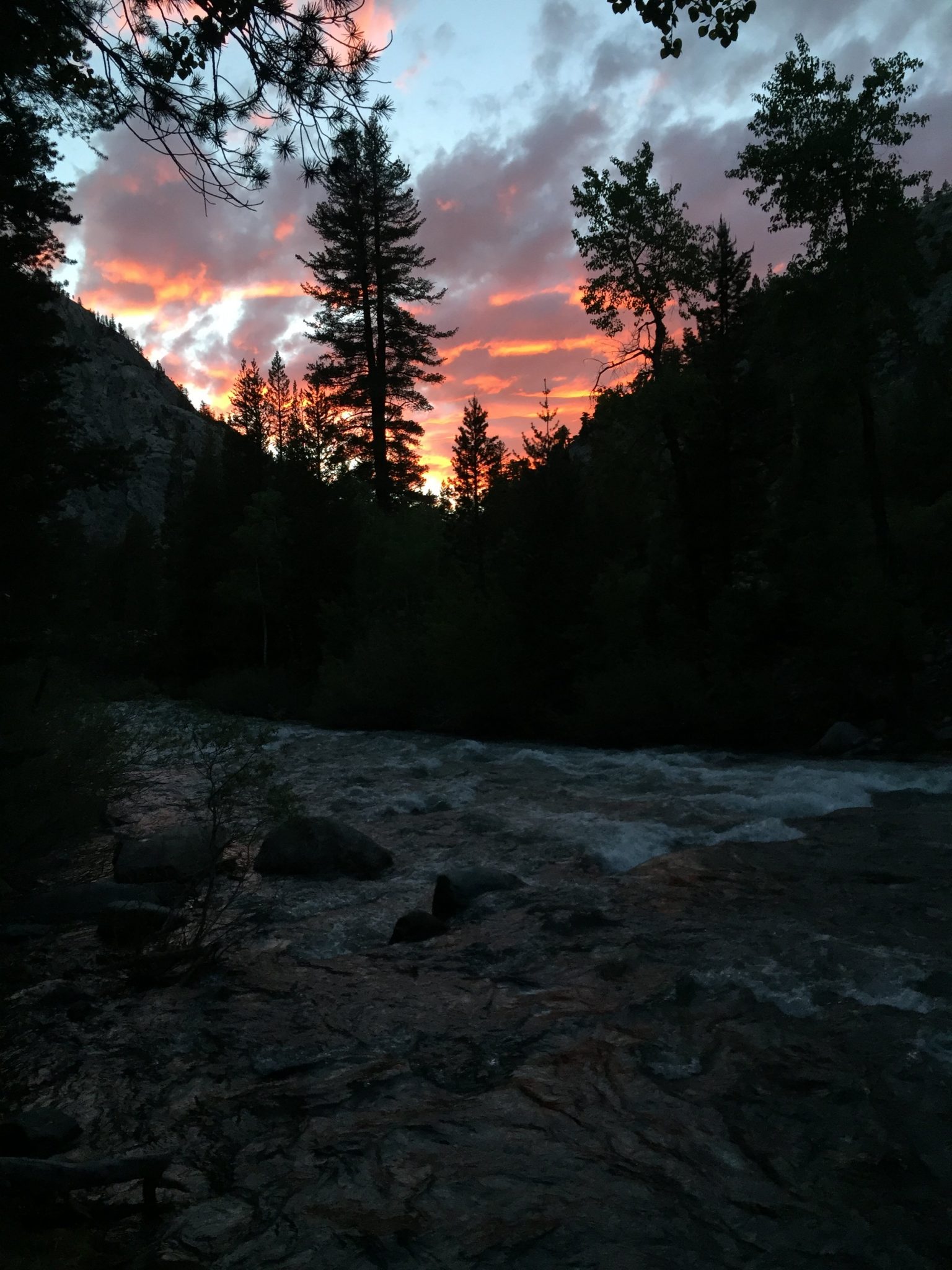 Sunset over Evolution Creek
