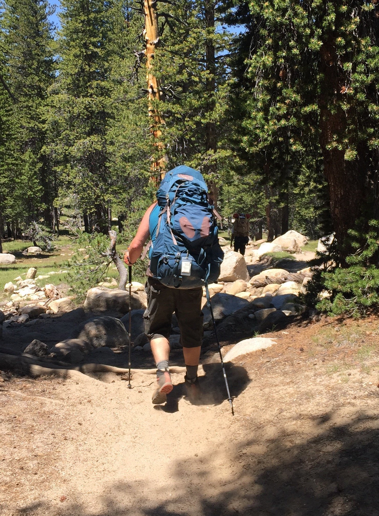 Hiker with large backpack