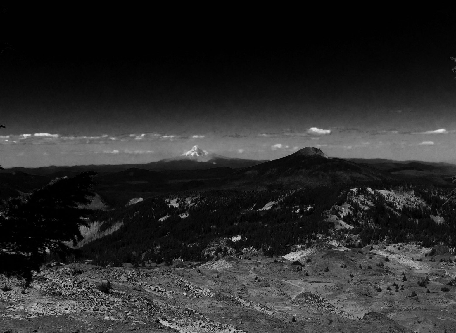 Looking out into the distance and the first view of Mt. Hood
