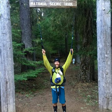 Mountain Man under a PCT archway