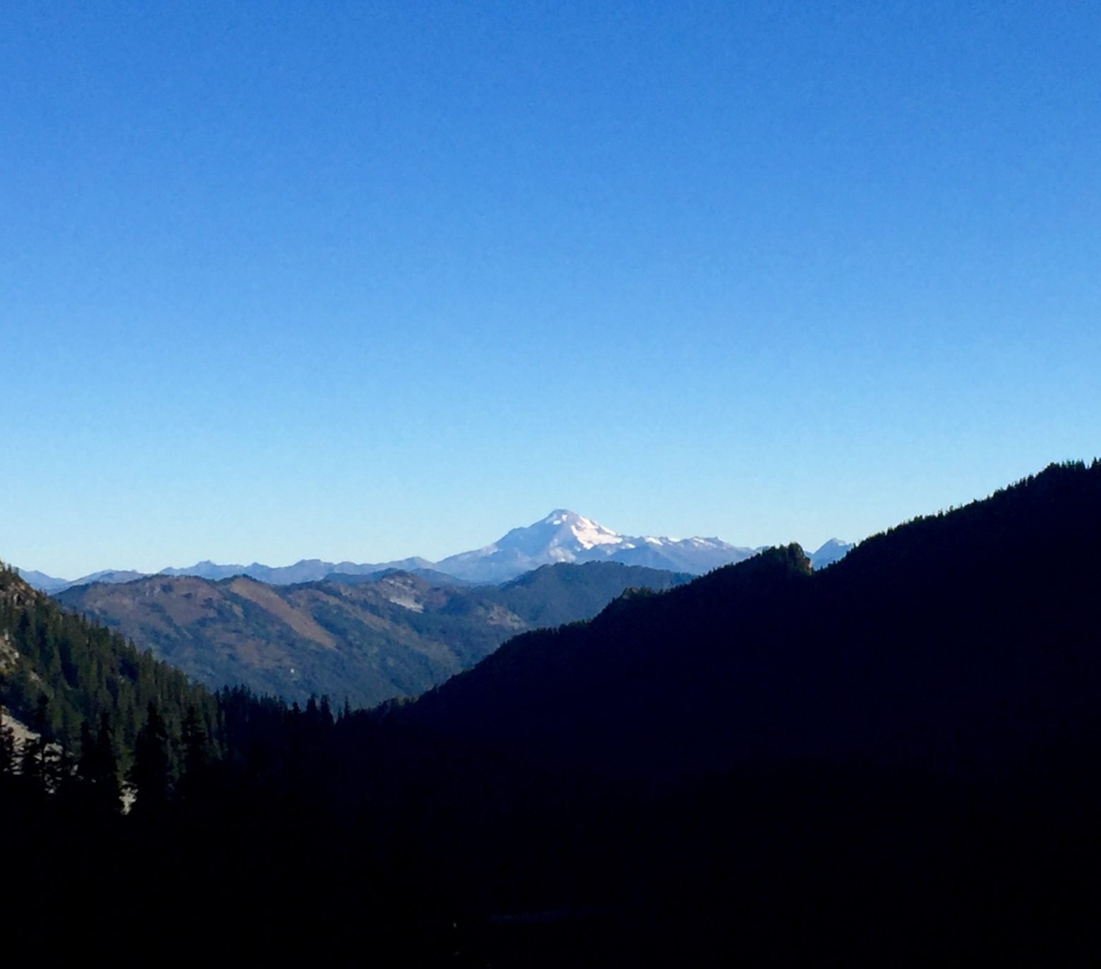 Morning view of Glacier Peak on the Pacific Crest Trail