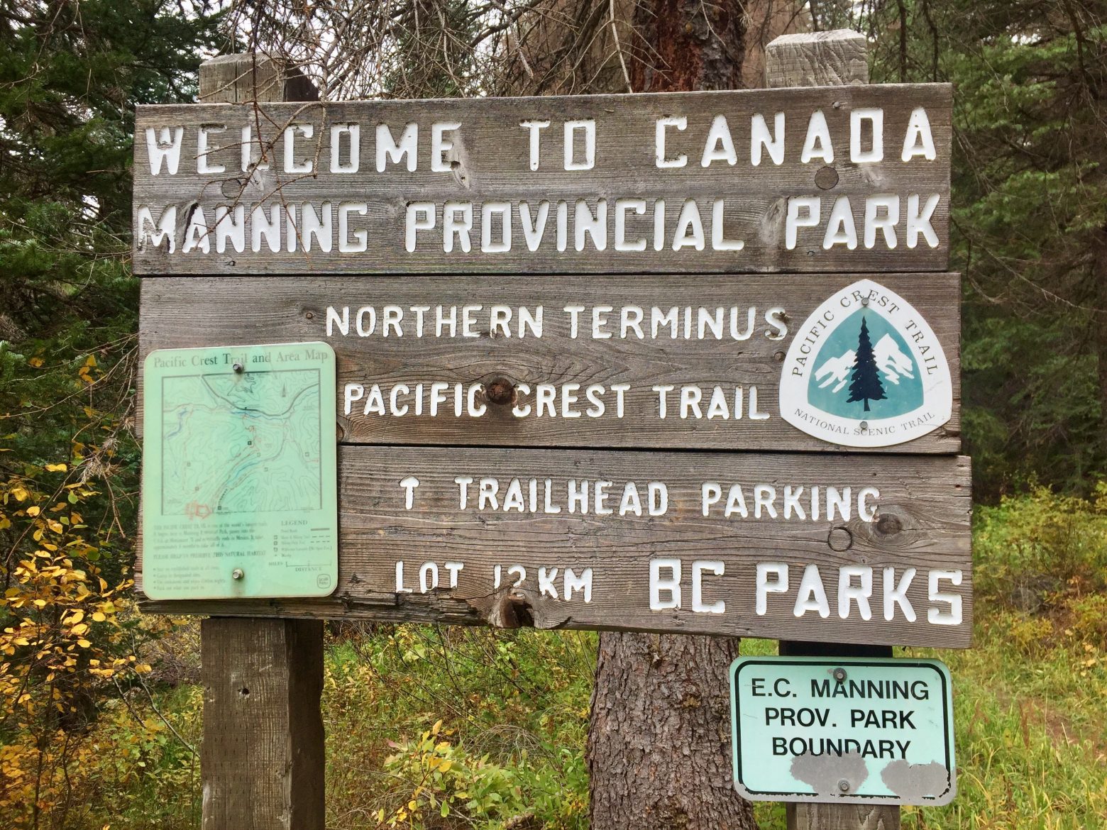 Manning Provincial Park welcome sign