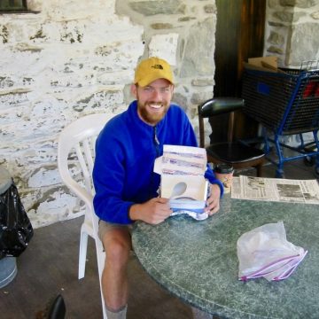 Mountain Man finishing the half-gallon challenge
