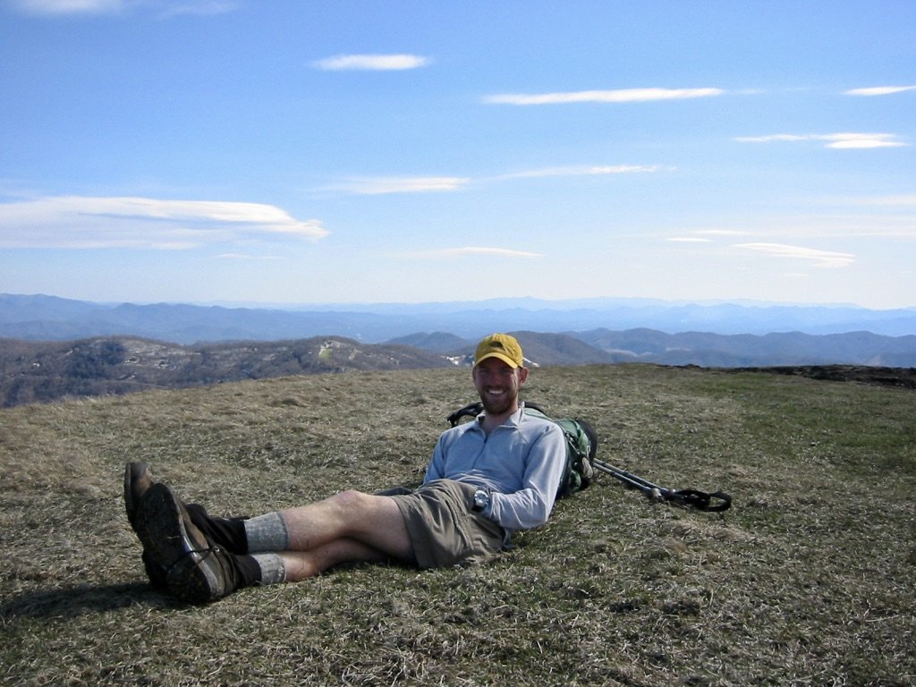 Mountain Man lounging atop Big Bald
