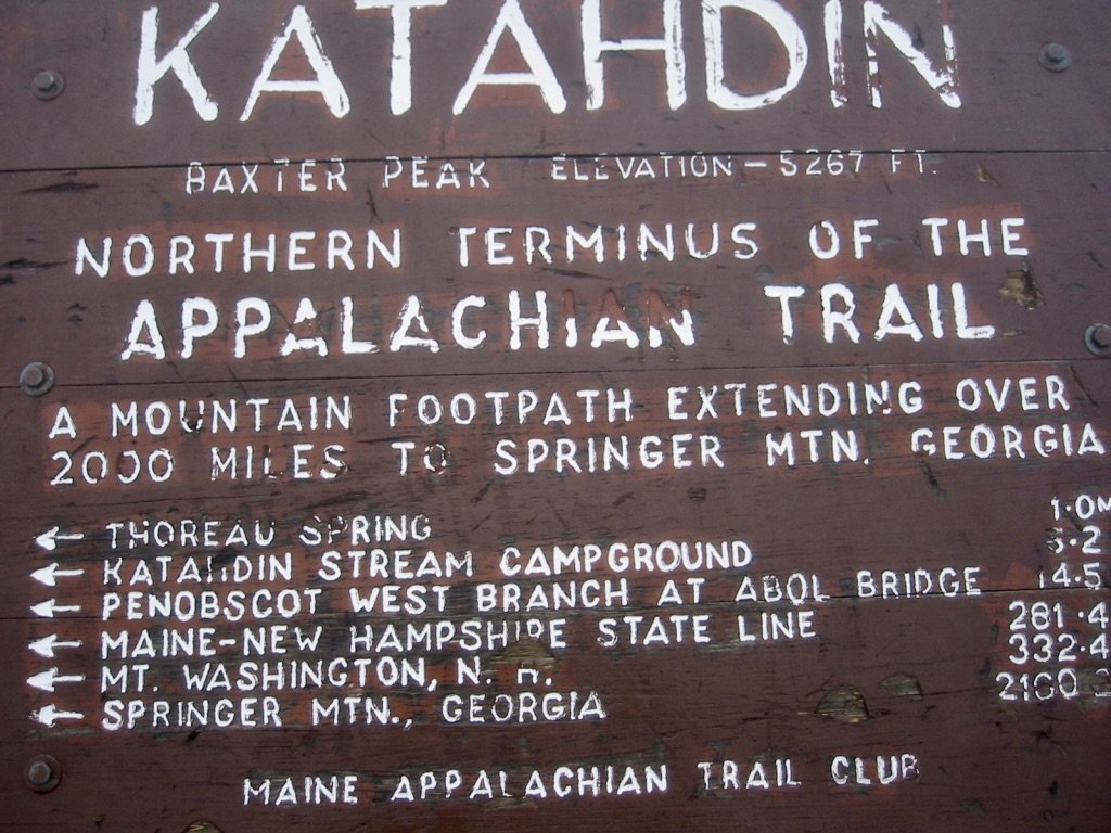 Mt. Katahdin summit sign