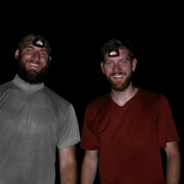Mountain Man night hiking with Camel
