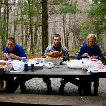 Pizza at Partnership shelter