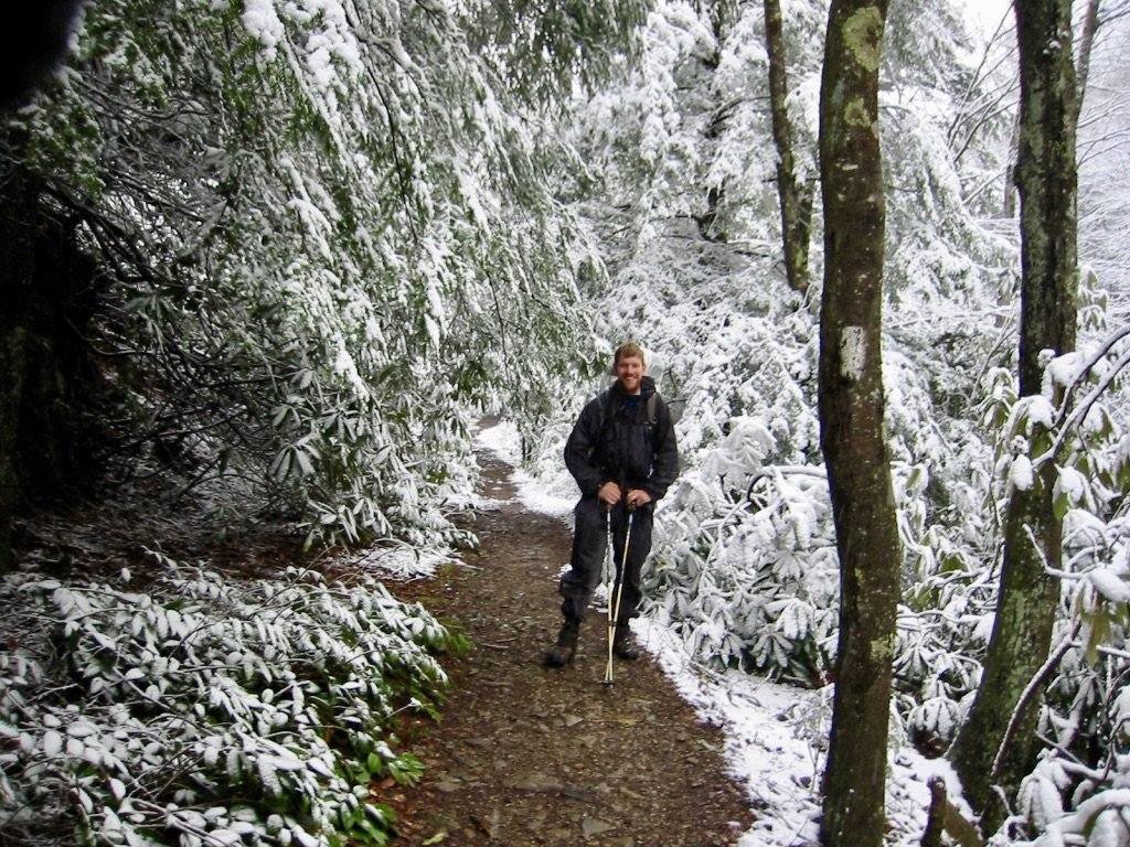 Snowy trail leaving Kincora