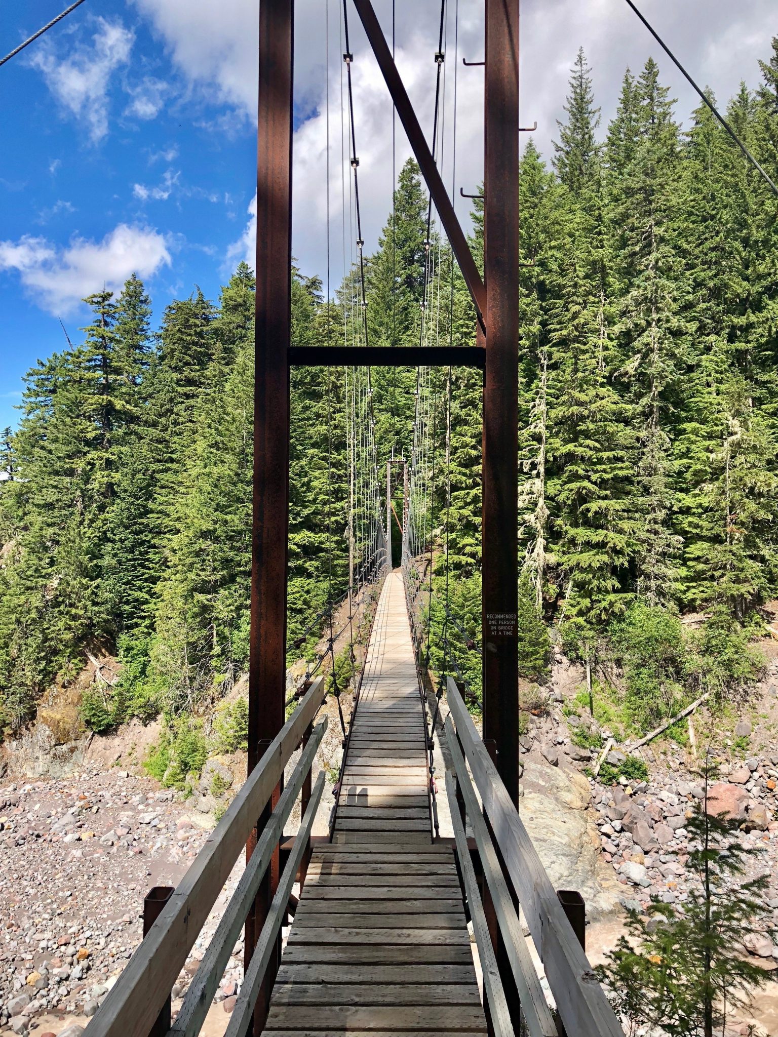 Tahoma Creek suspension bridge