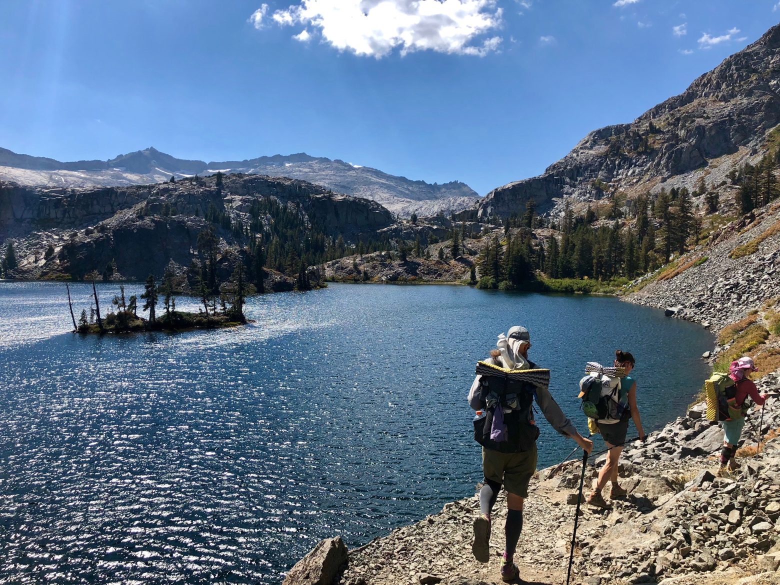 Traversing along Heather Lake