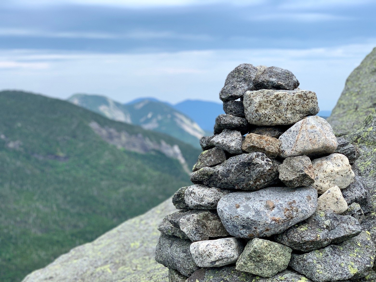 A rock cairn guiding the way