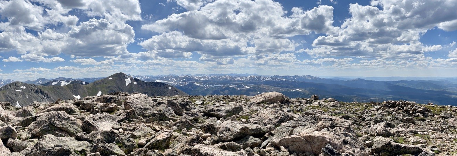 View from 13,000 feet on the summit of James Peak