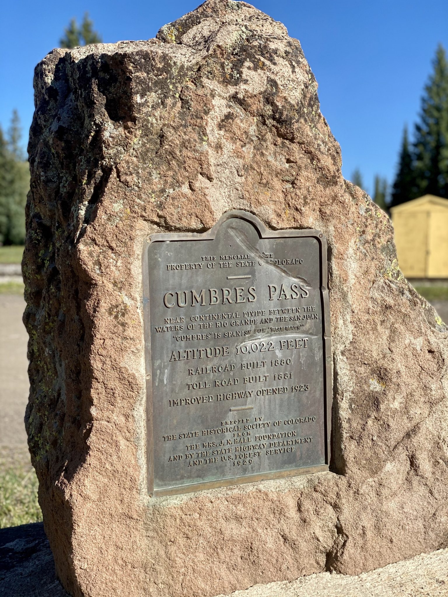 Cumbres Pass plaque