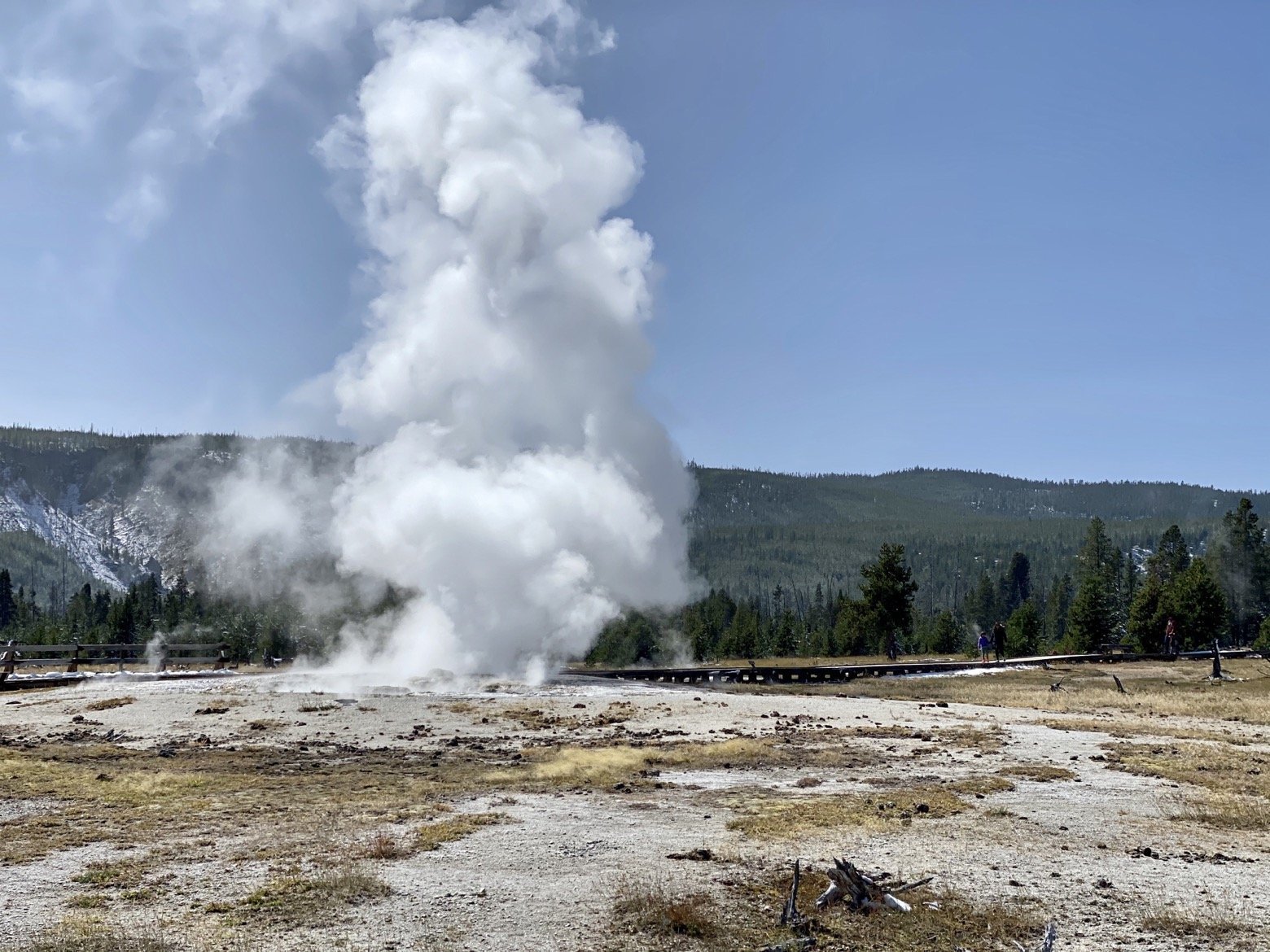 A small geyser erupting