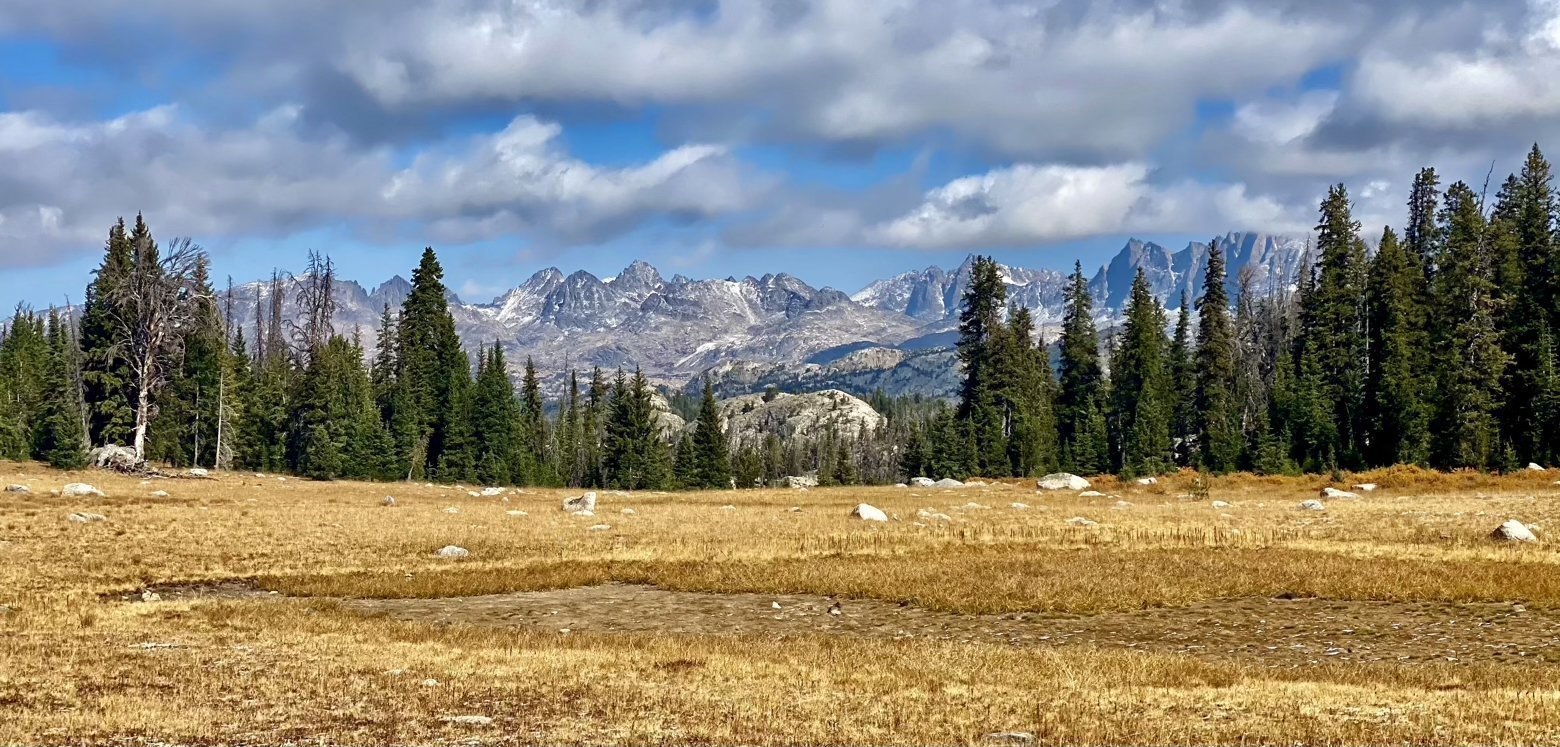 A snow-dusted Wind River Range