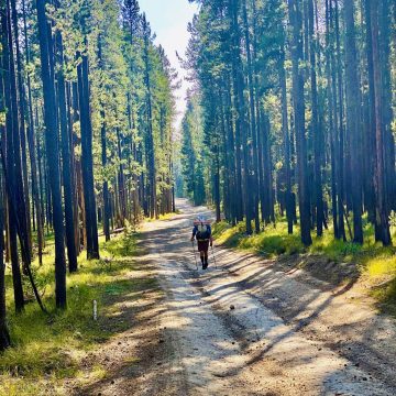 Mountain Man roadwalking along the Montana-Idaho border