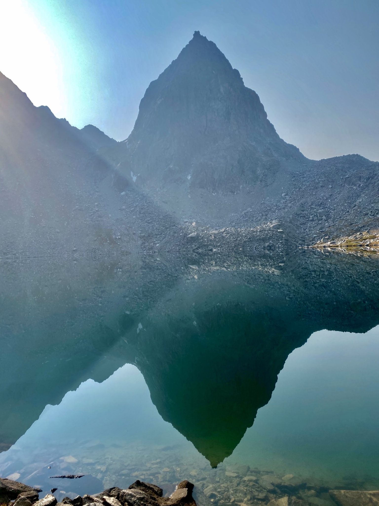 Stroud Peak perfectly reflected in Peak Lake