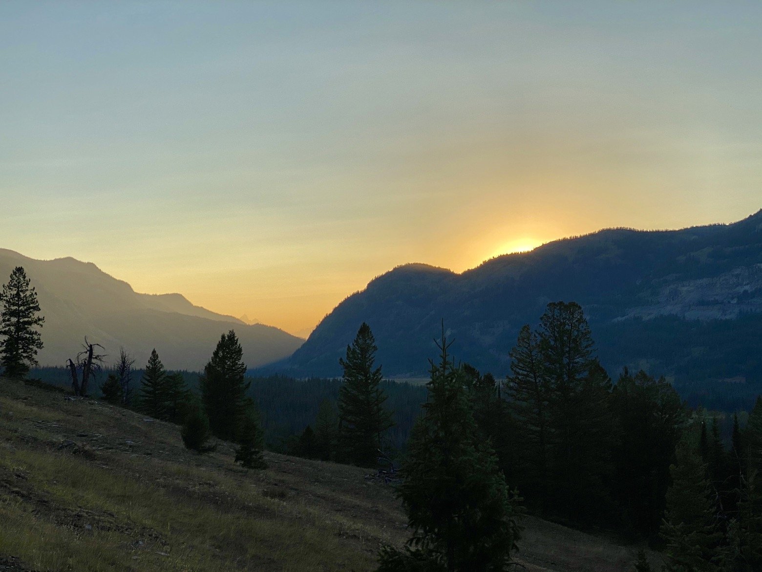 Sunset over the South Buffalo Fork valley