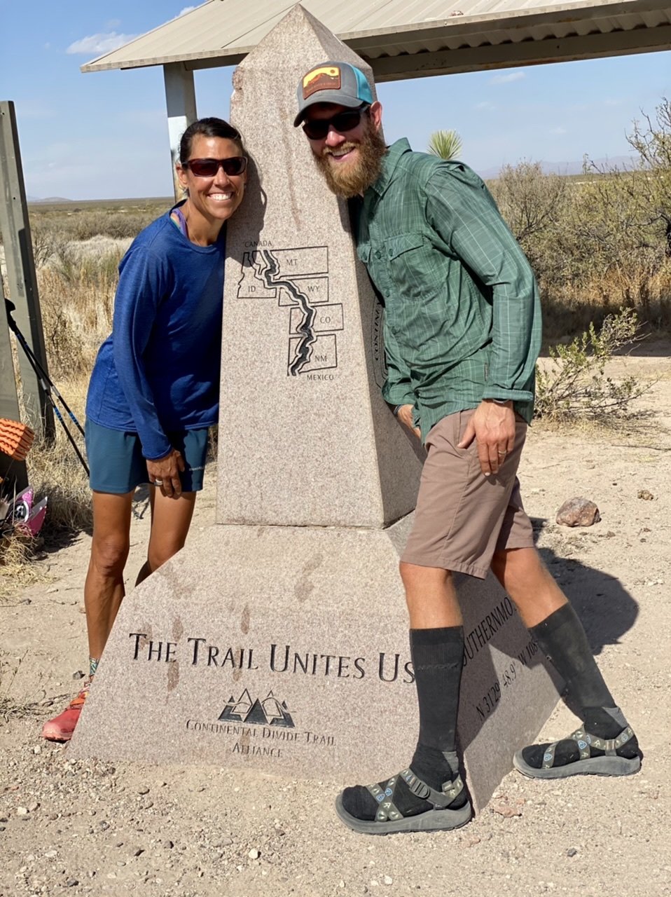 Ace and I at the US-Mexico border at the CDT southern terminus