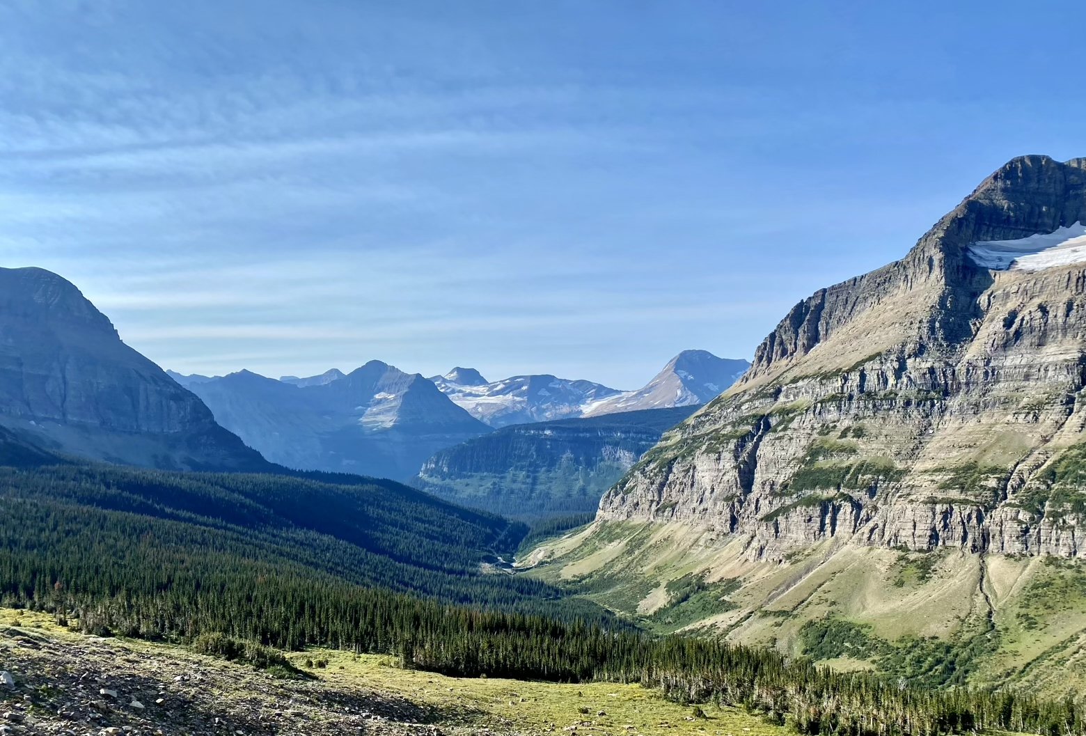 Looking down Siyeh Creek Valley