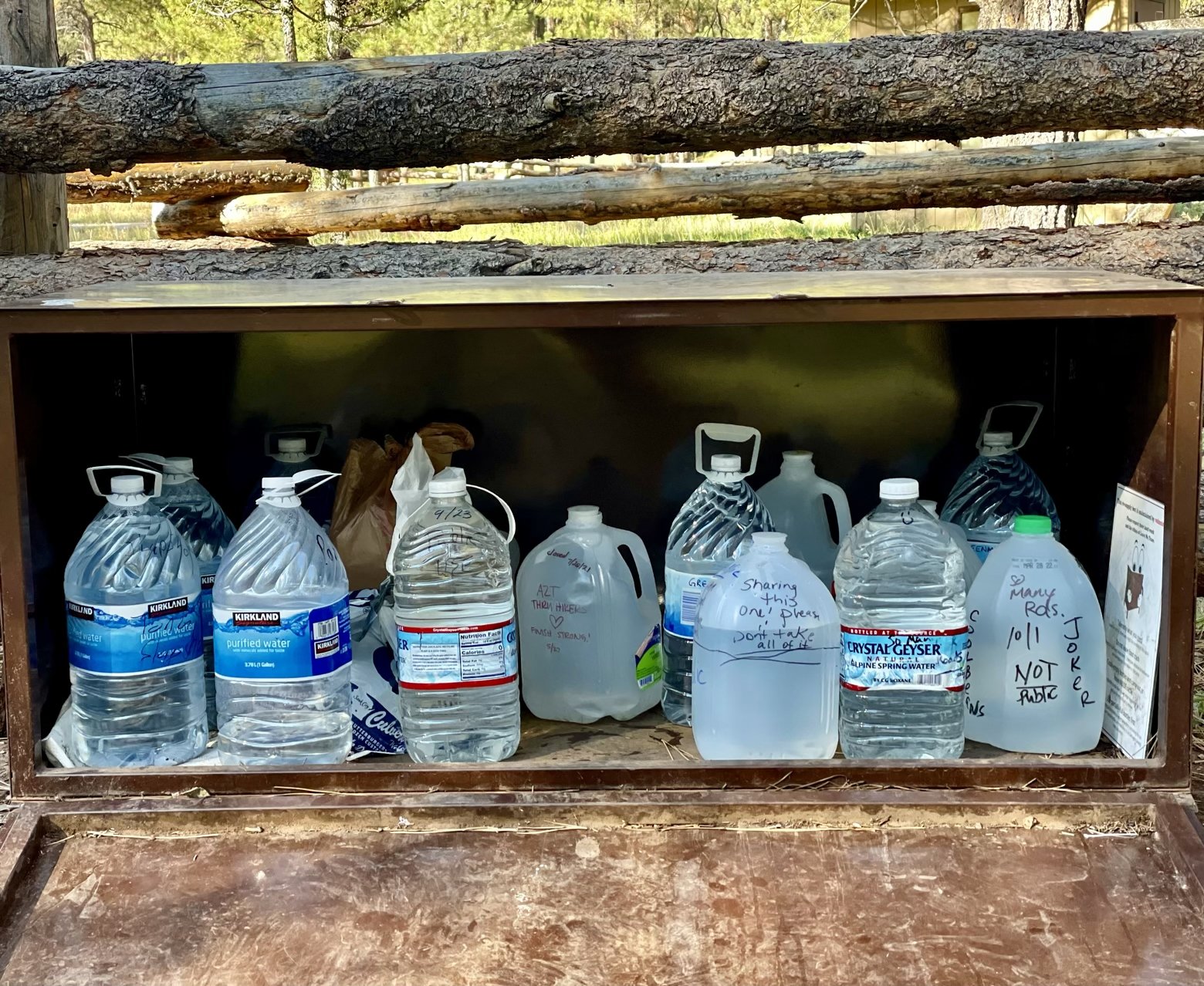 A well stocked water cache