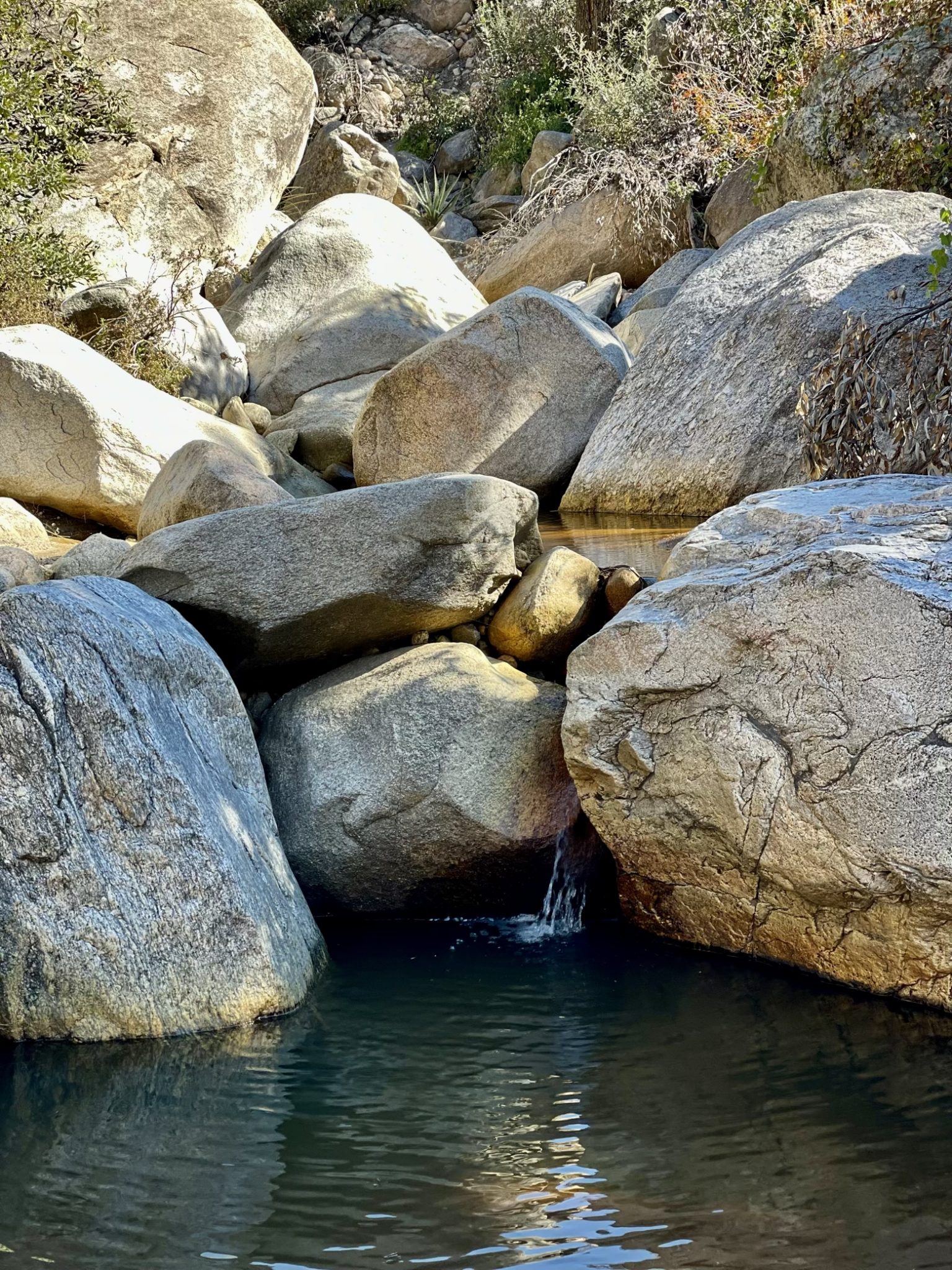Flowing water amid the boulders