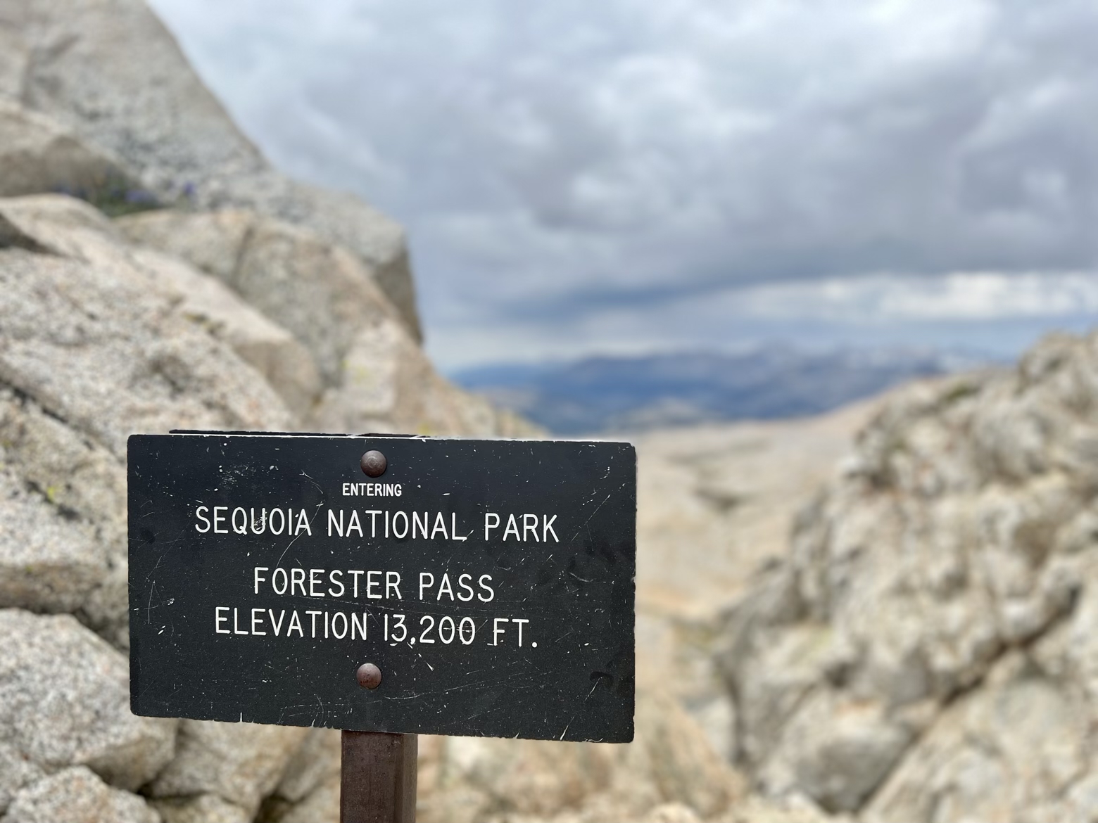 Forester Pass and the boundary of Sequoia National Park