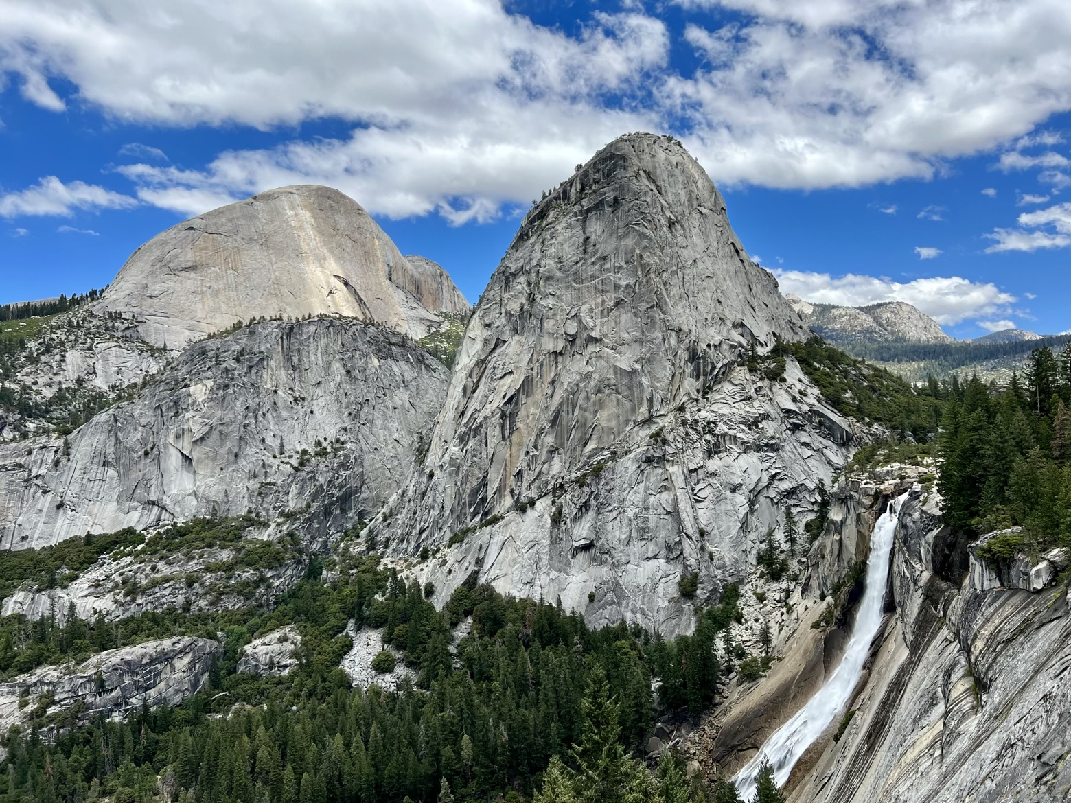 Half Dome with Liberty Cap and Nevada Falls